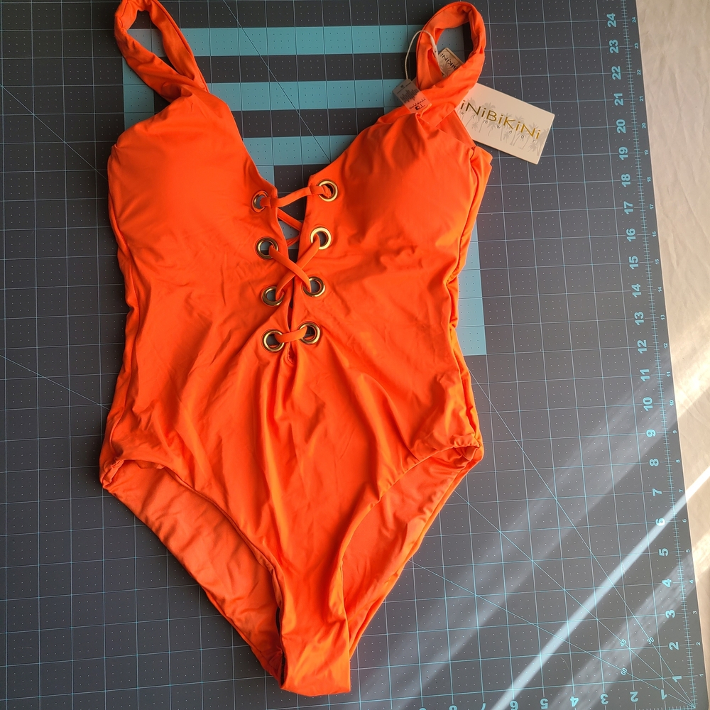 TiniBikini Vibrant Orange One Piece Size Small Swimsuit Bathing Suit